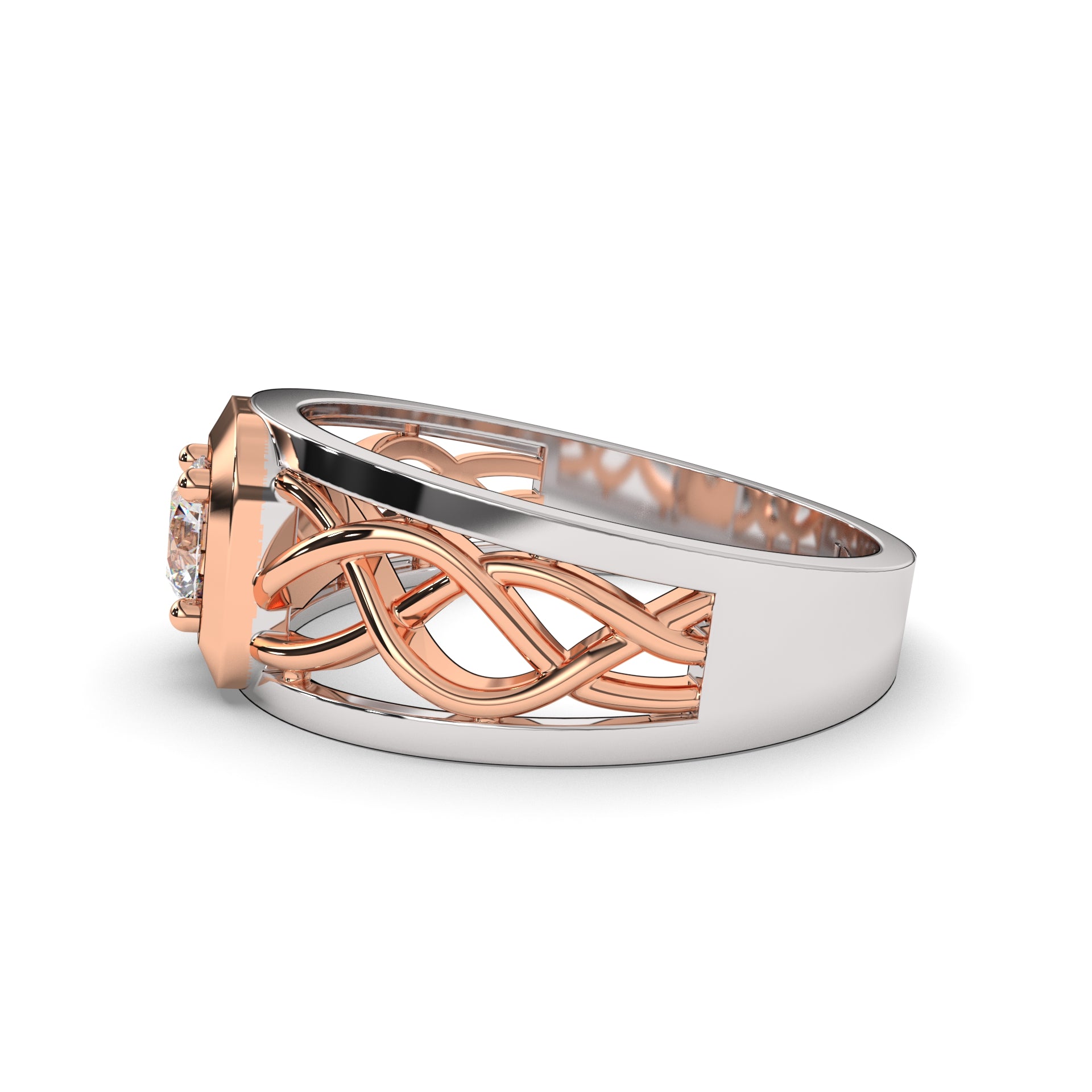 Vortex Diamond Solitaire Ring