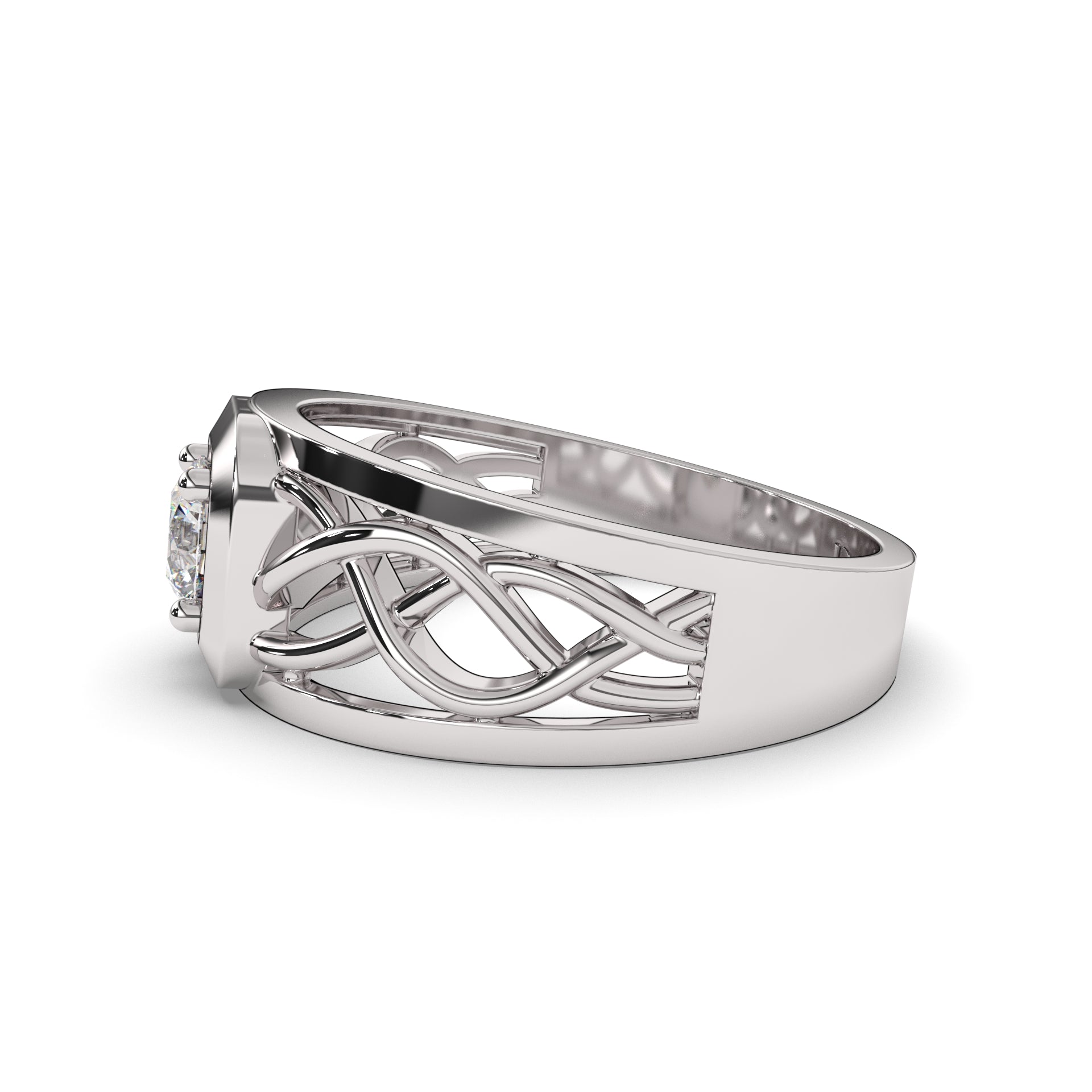 Vortex Diamond Solitaire Ring