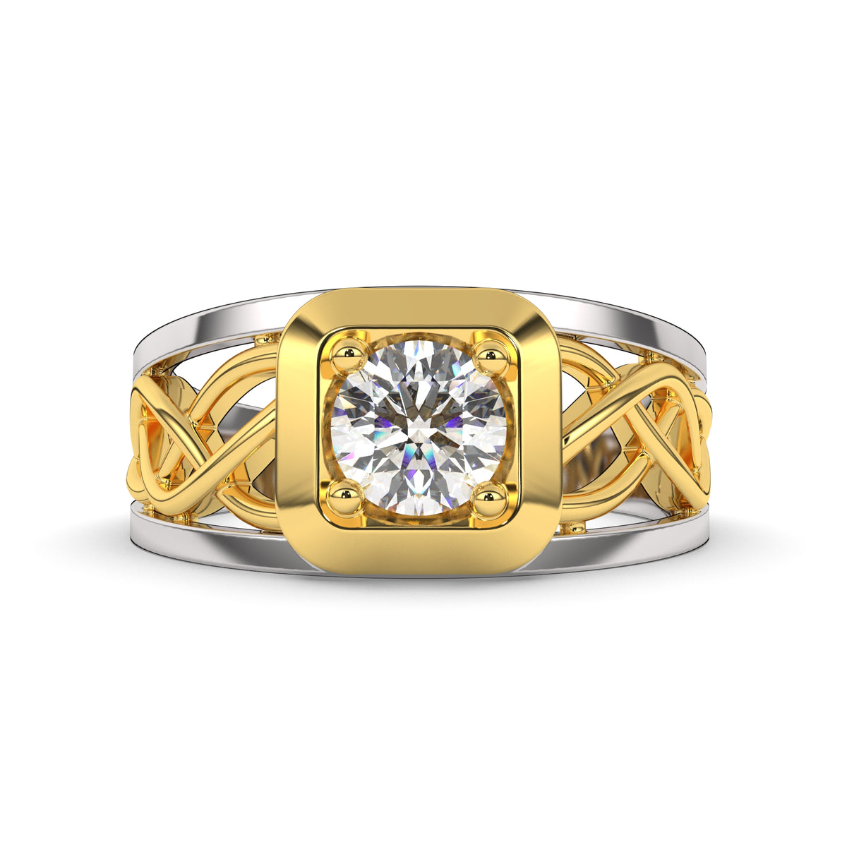 Vortex Diamond Solitaire Ring