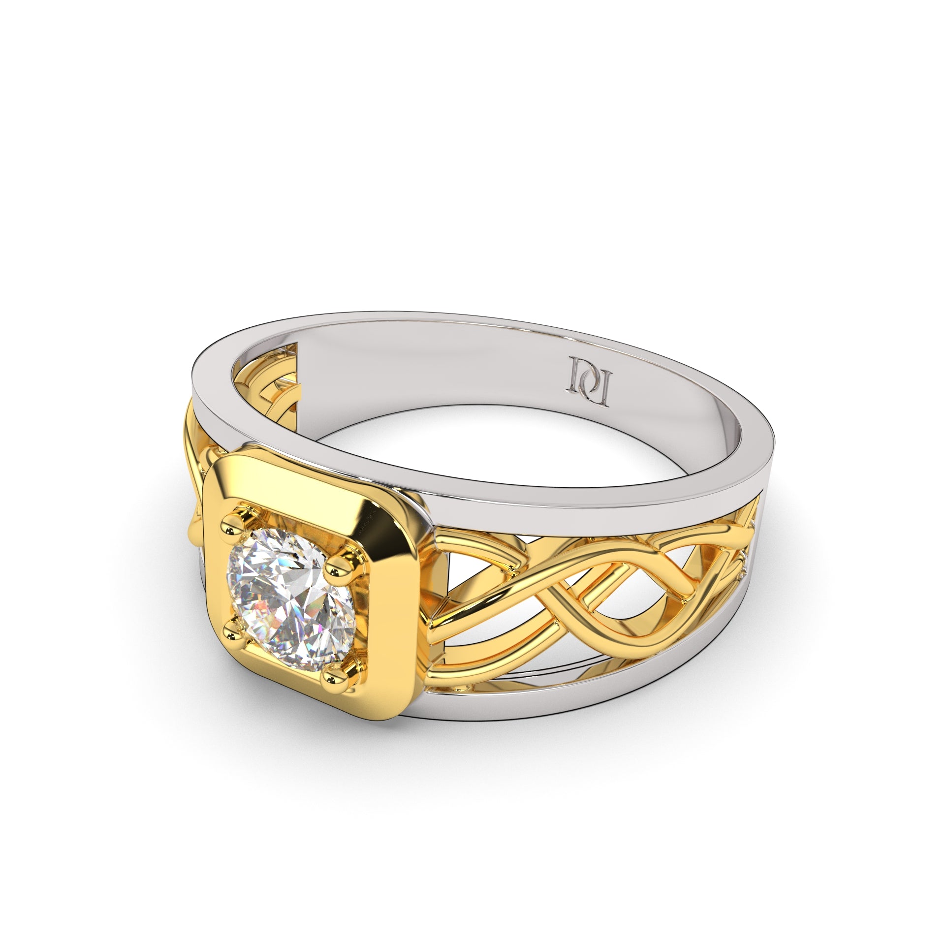 Vortex Diamond Solitaire Ring
