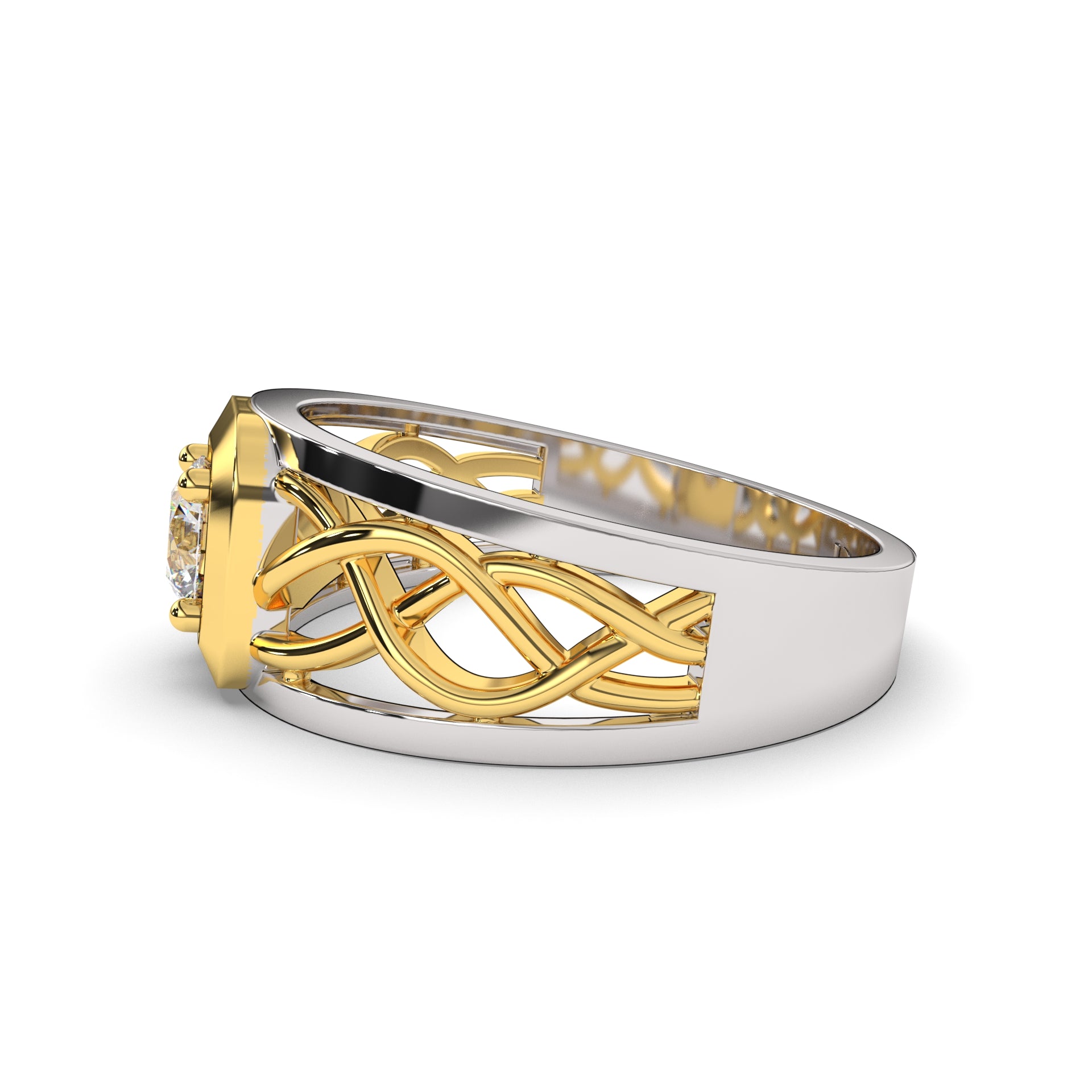 Vortex Diamond Solitaire Ring