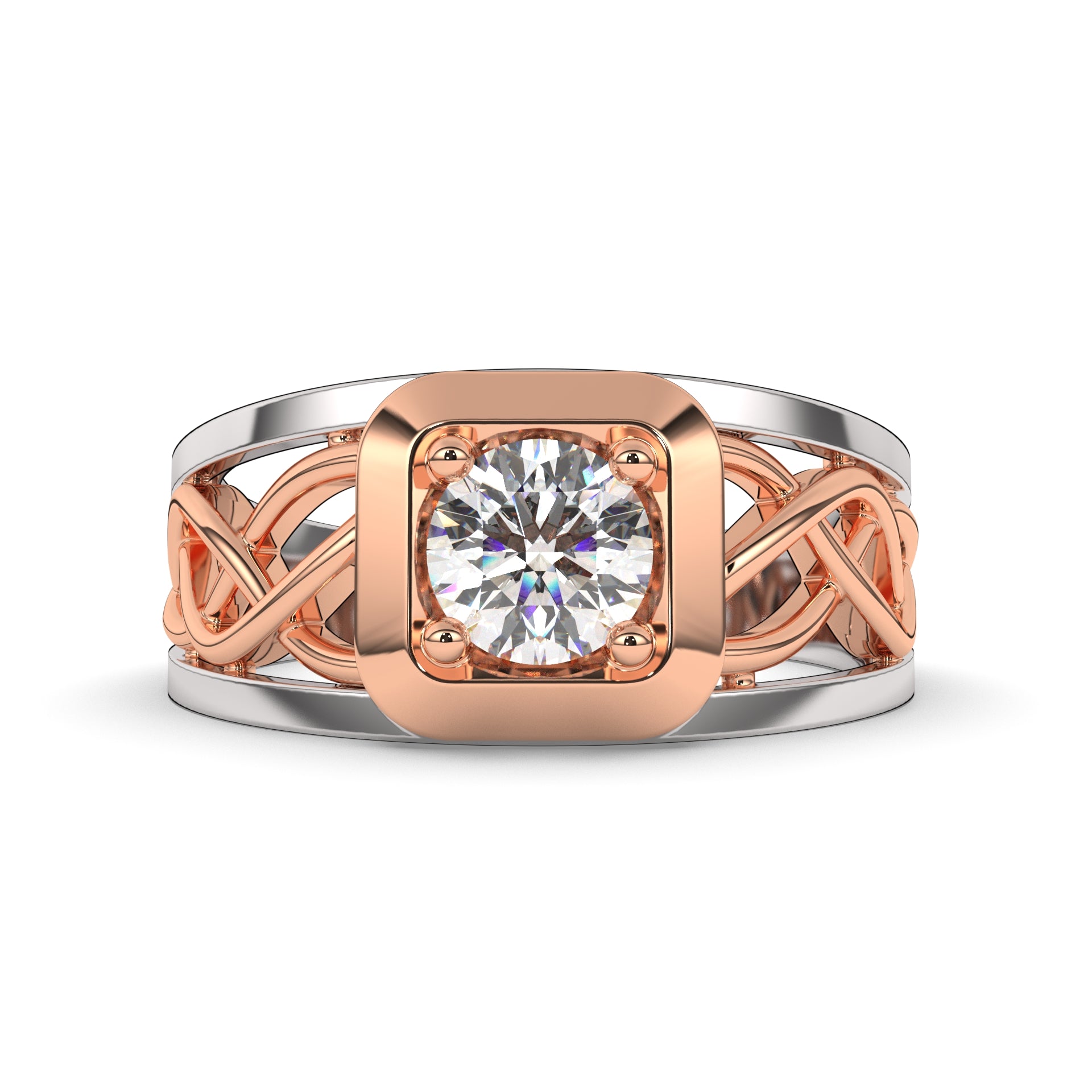 Vortex Diamond Solitaire Ring
