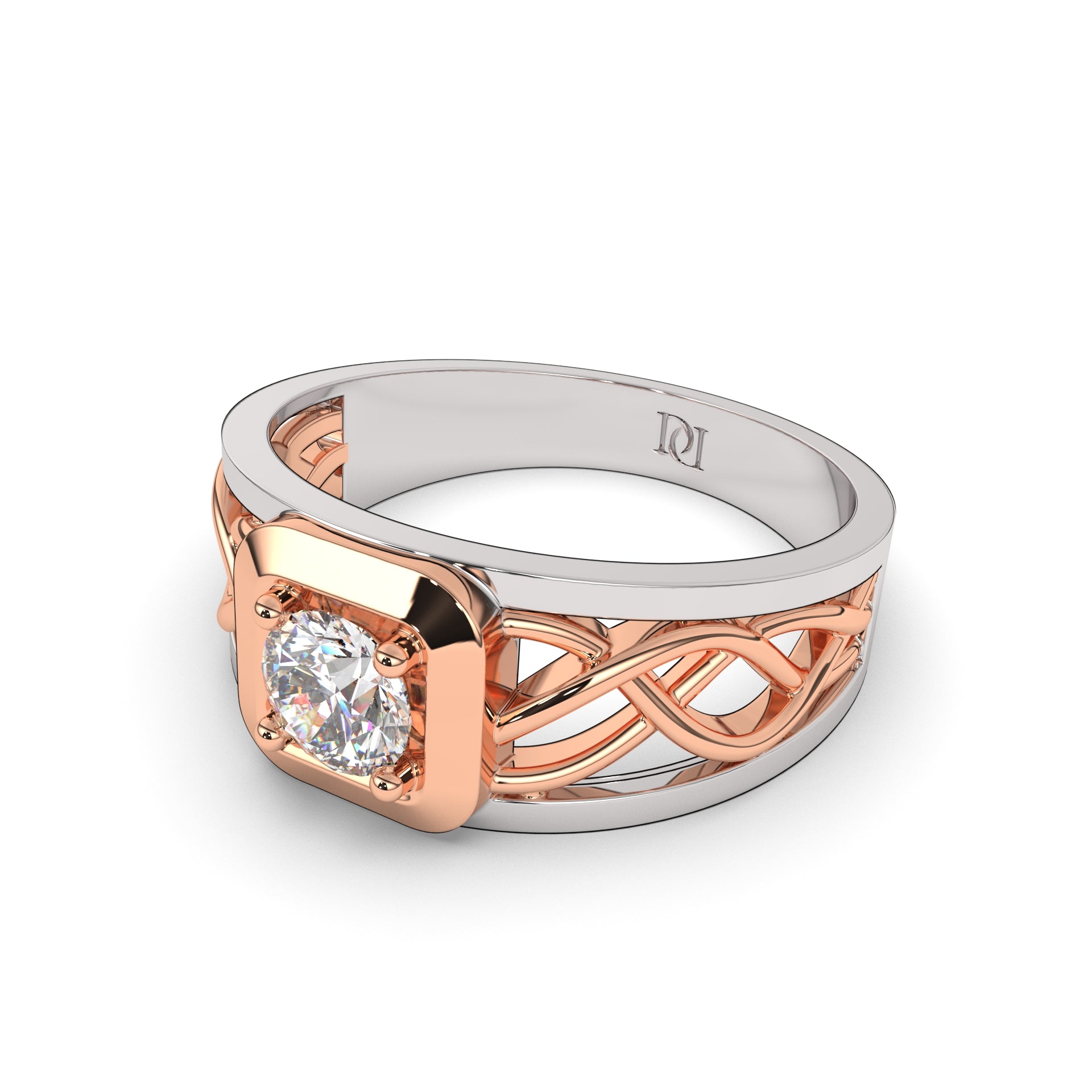 Vortex Diamond Solitaire Ring