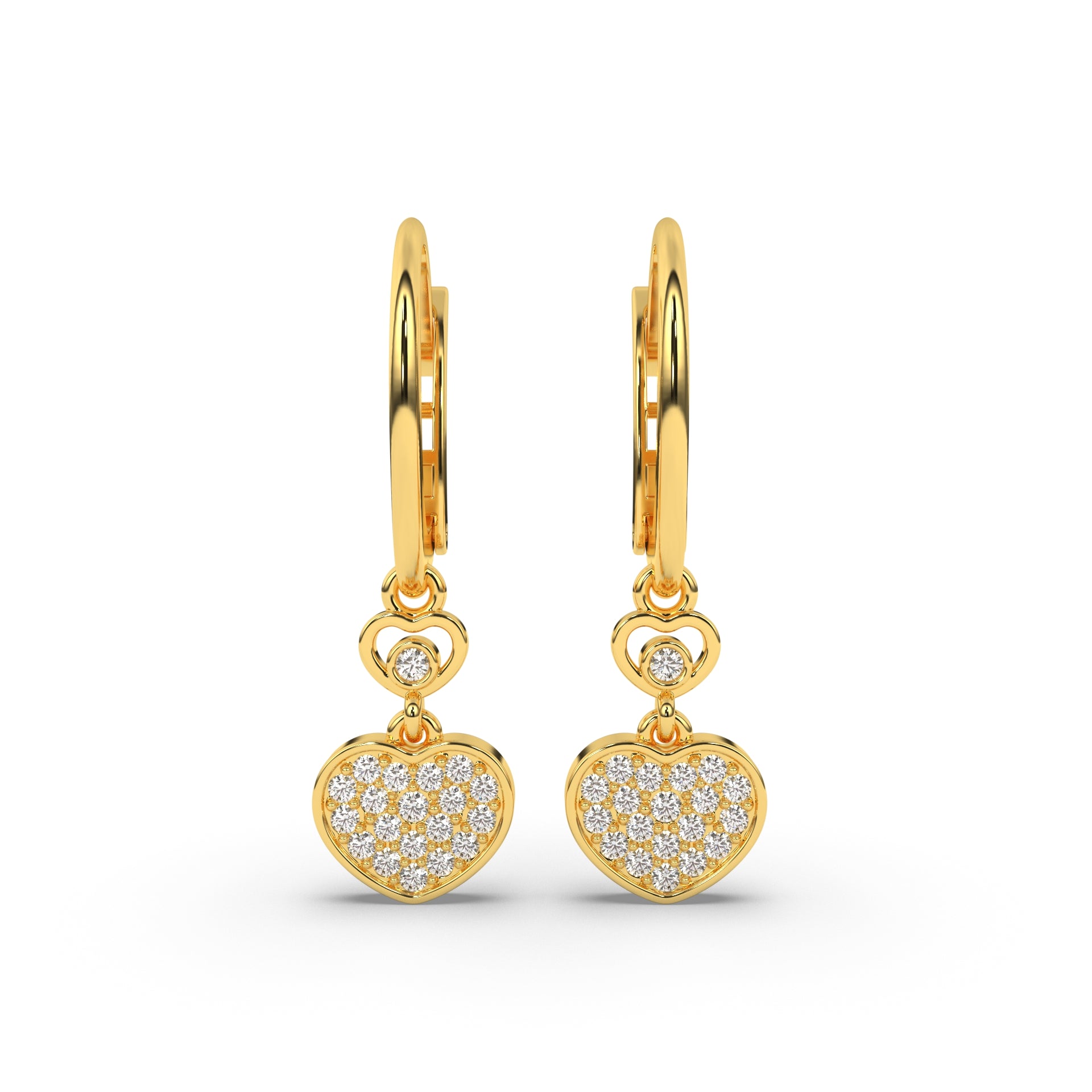 Sparkling Hearts Cascade Earrings