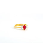 Red Marquise Three Stone