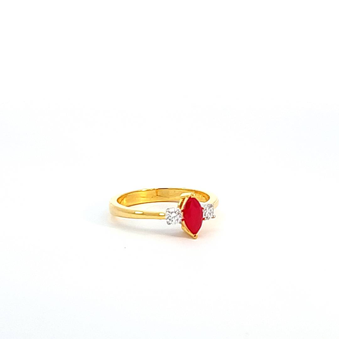 Red Marquise Three Stone