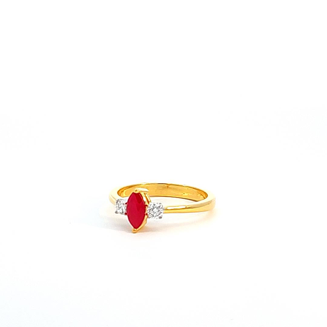 Red Marquise Three Stone