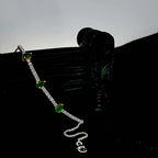 Stereling green sparkle stone