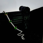 Stereling green sparkle stone