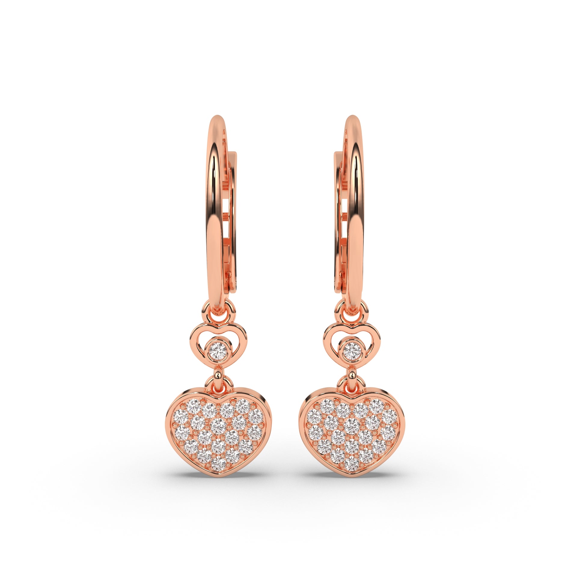 Sparkling Hearts Cascade Earrings