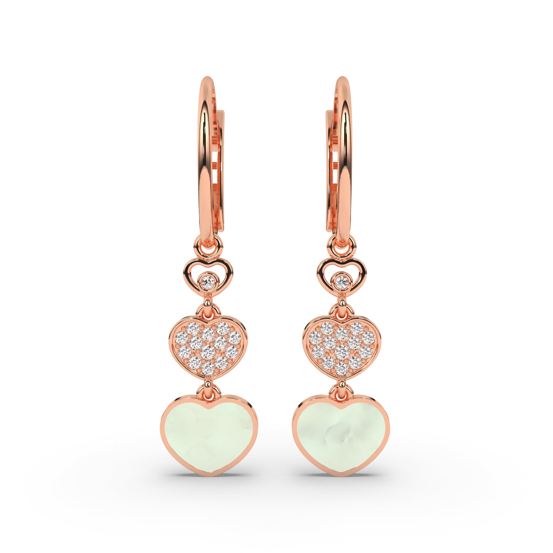 Trinity Hearts Cascade Earrings