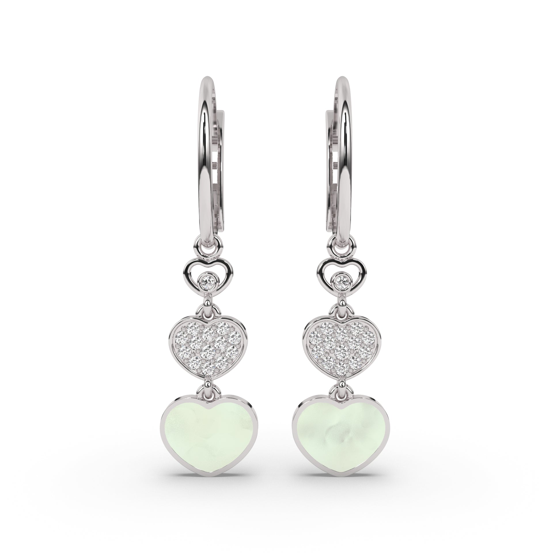Trinity Hearts Cascade Earrings