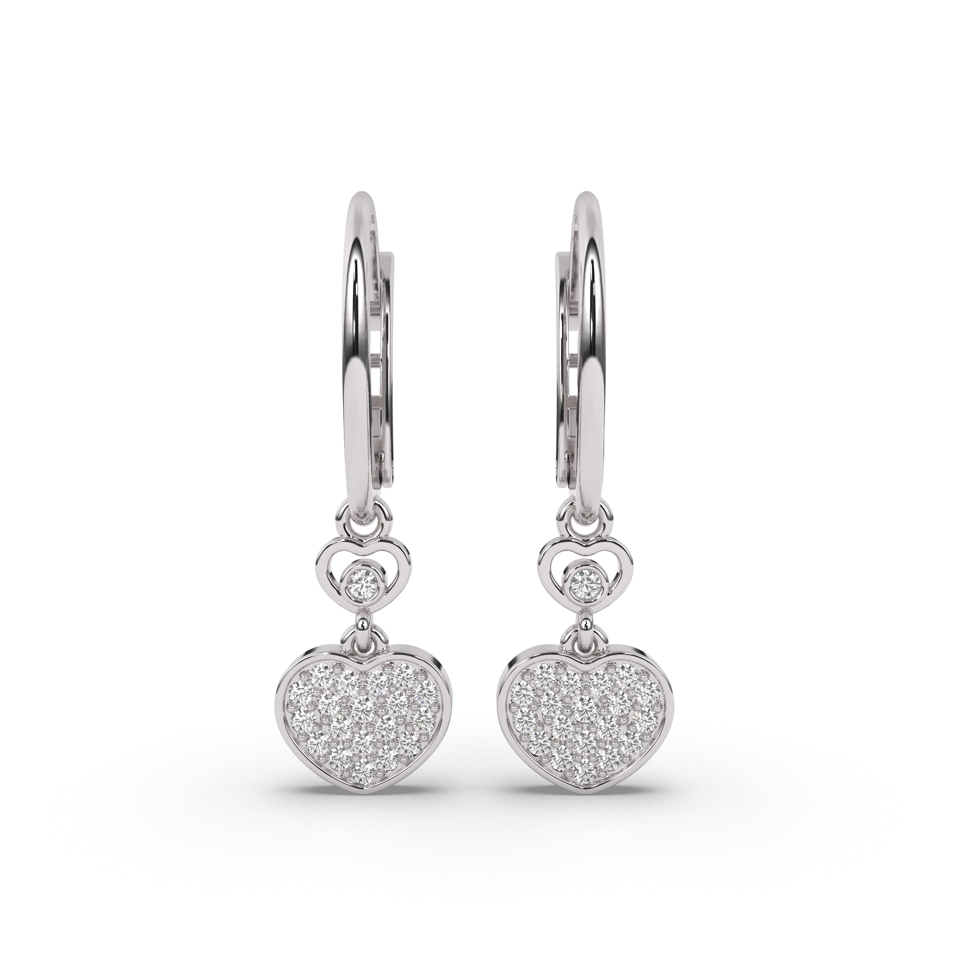 Sparkling Hearts Cascade Earrings