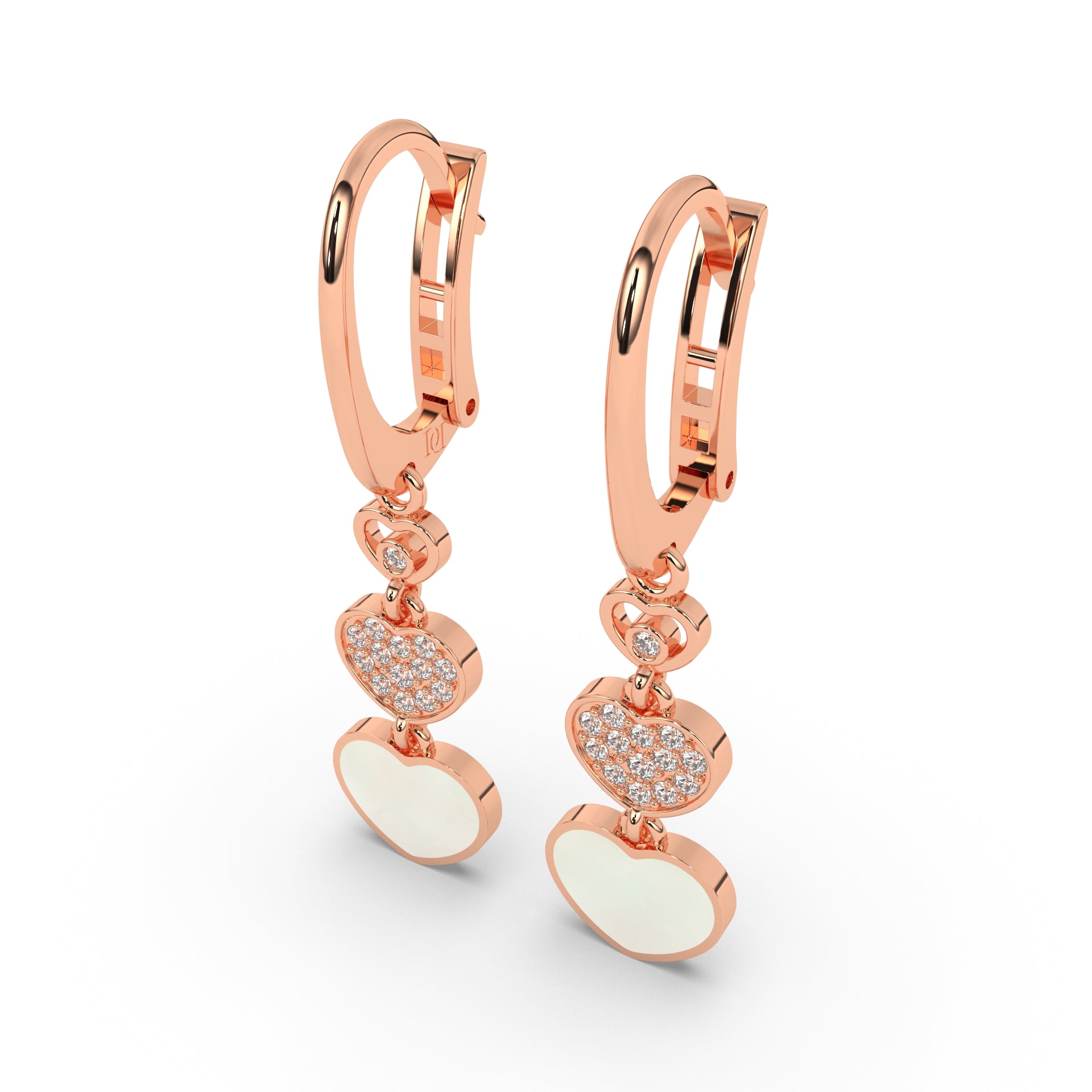 Trinity Hearts Cascade Earrings