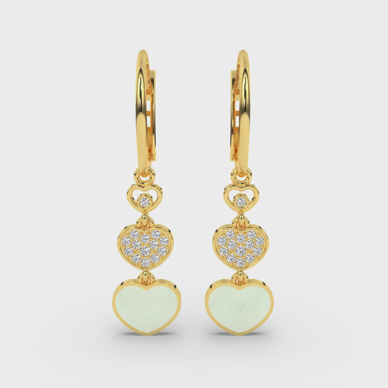 Trinity Hearts Cascade Earrings