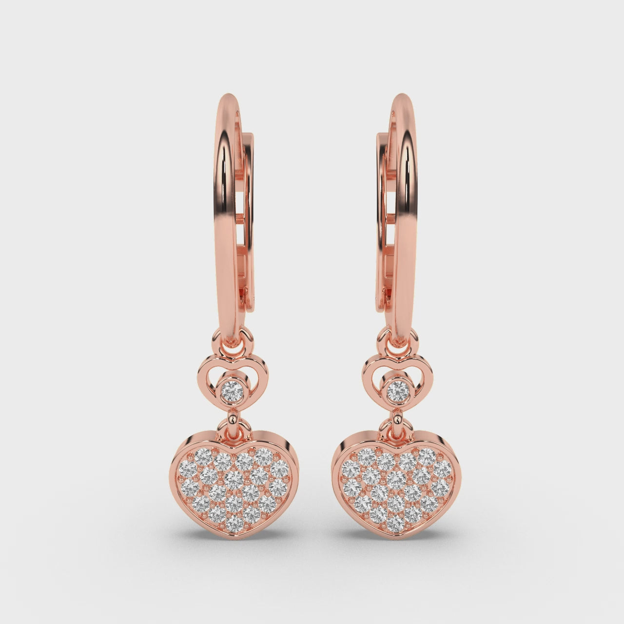 Sparkling Hearts Cascade Earrings