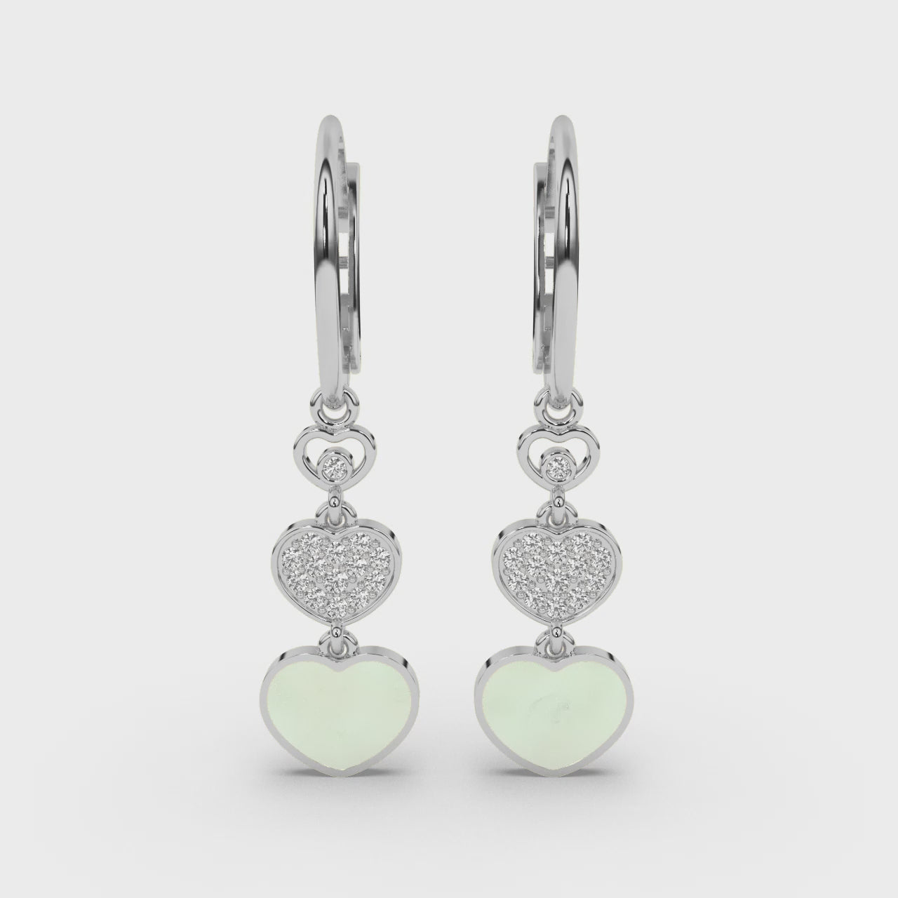 Trinity Hearts Cascade Earrings