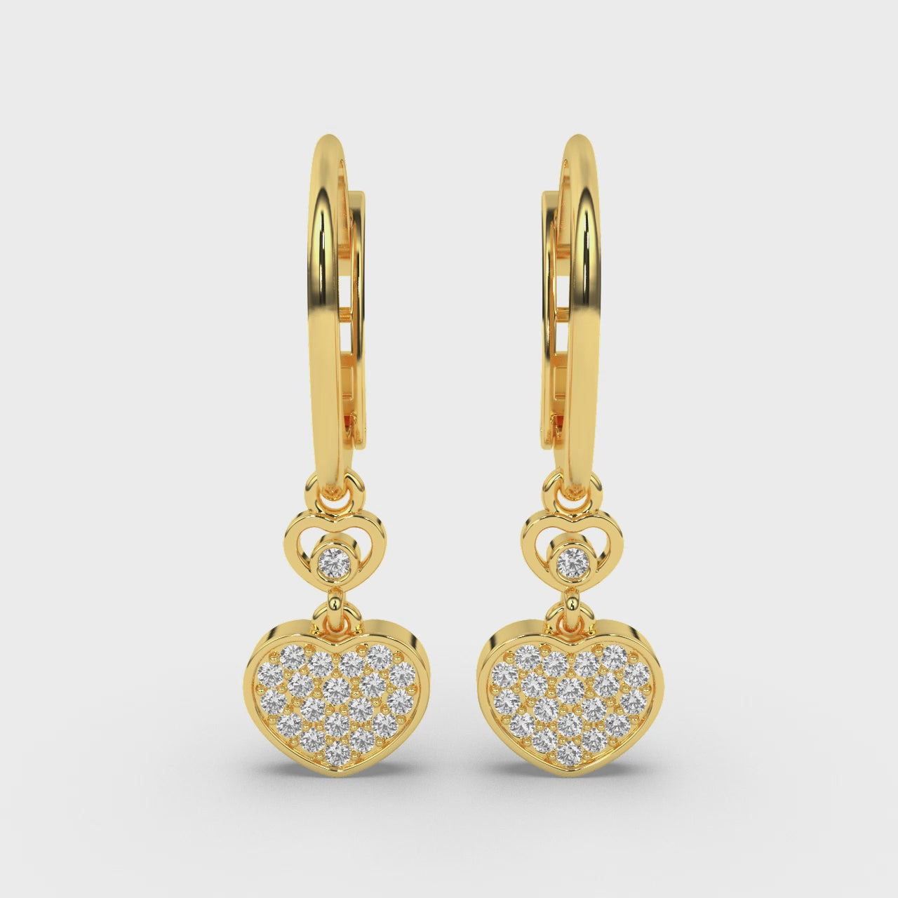 Sparkling Hearts Cascade Earrings