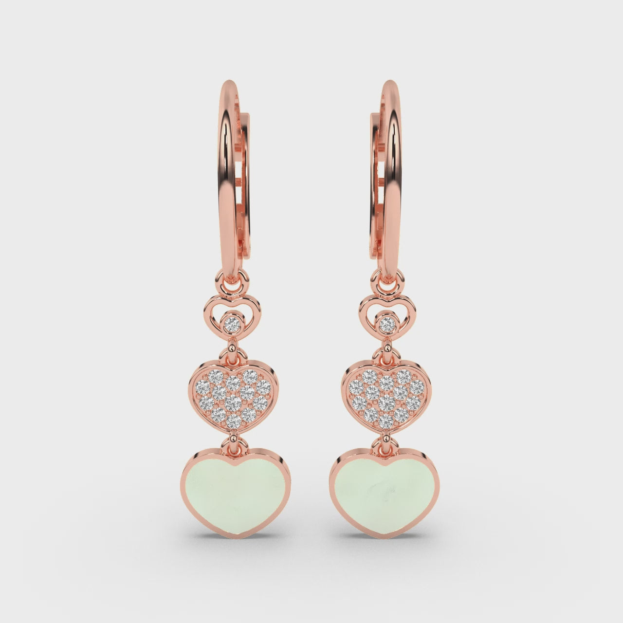 Trinity Hearts Cascade Earrings