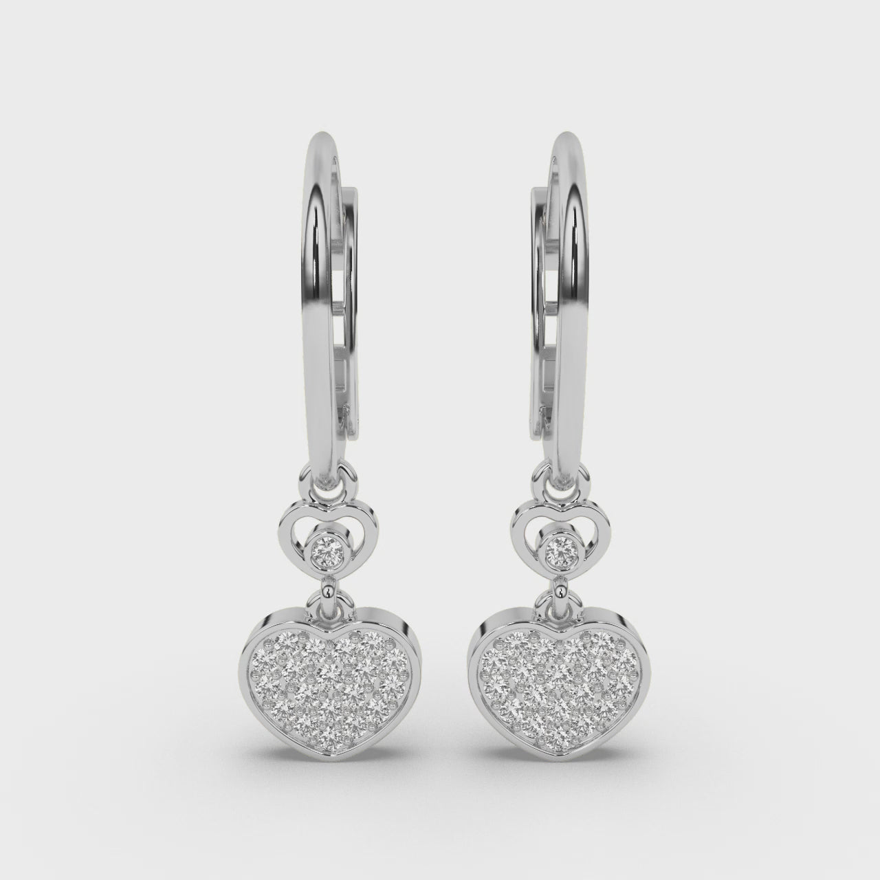 Sparkling Hearts Cascade Earrings